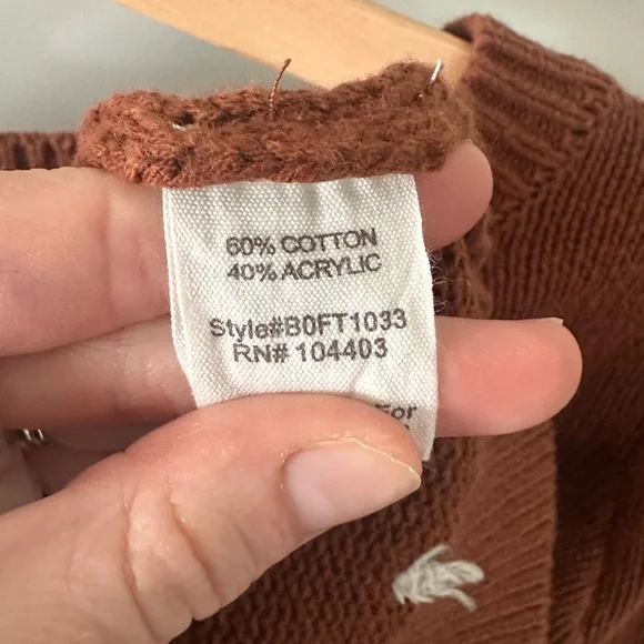 Blu Pepper Brown Sweater with Pom Accents - Picture 3 of 4